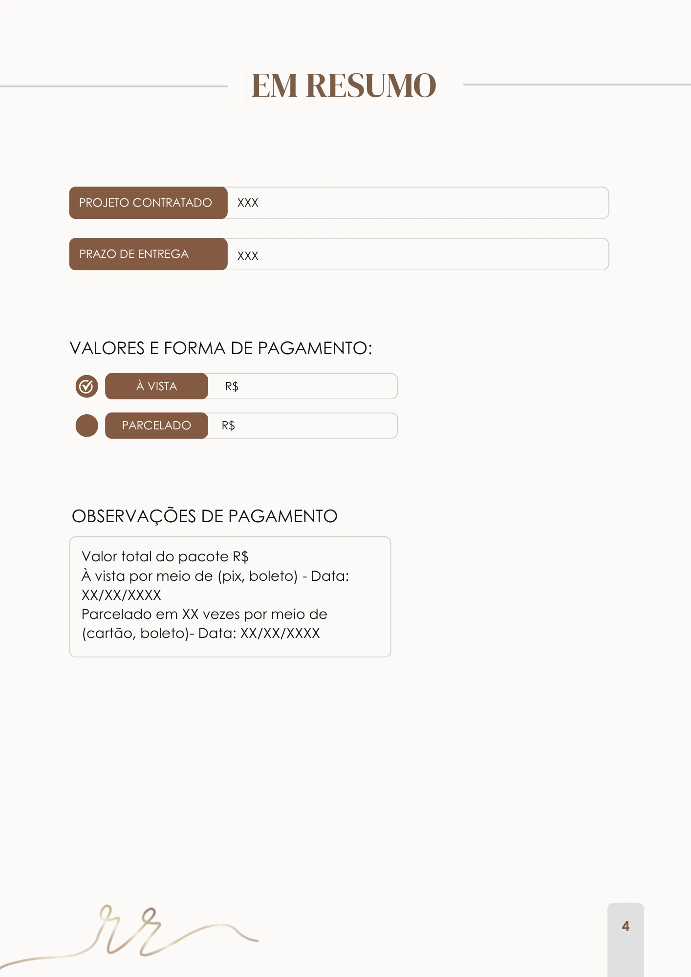 Exemplo de contrato personalizado para Arquitetura, página 4